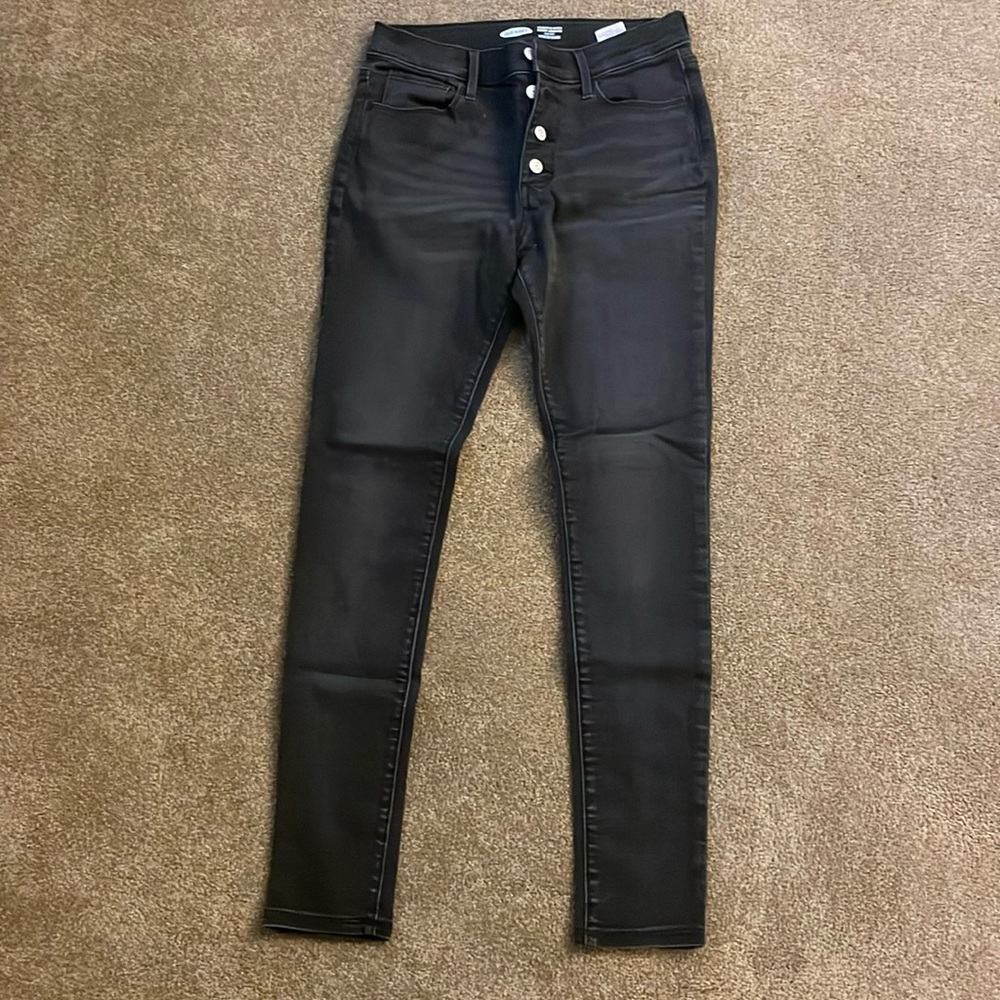 black skinny jeans, slight stretch